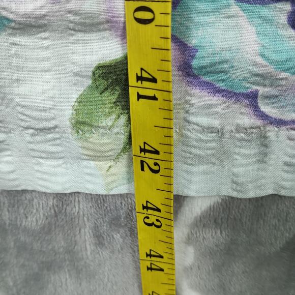 Vintage Crowntuft Housecoat XL Purple Floral Snap Front Duster Smock Pockets - Picture 6 of 11